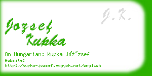 jozsef kupka business card